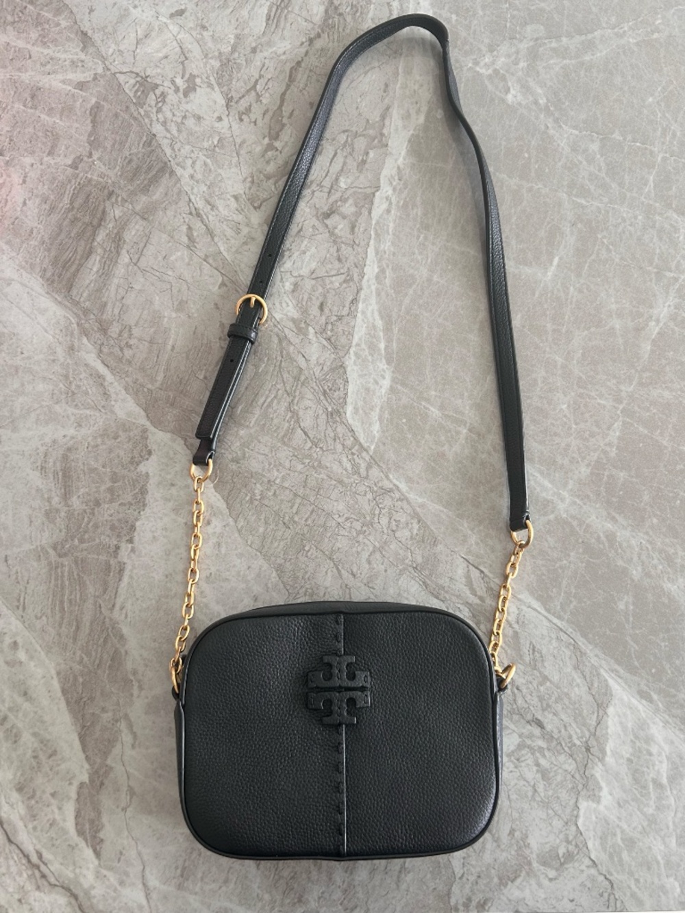 Tory Burch Black Pebbled Leather Crossbody - Picture 3 of 10